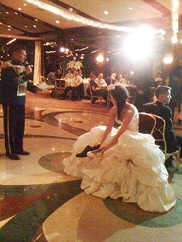 Russian-Tatar wedding, Grand Prospect Hall, Park Slope, Brooklyn, New York, Newlyweds' Shoe Game,   